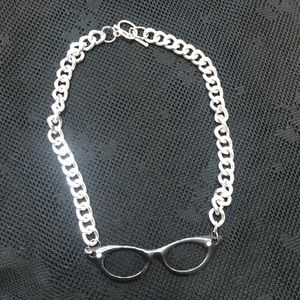 Silver Necklace with glasses